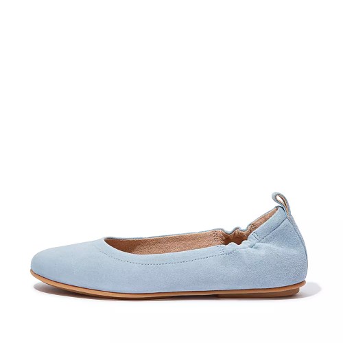 Fitflop ALLEGRO Semsket Skinn Ballerinasko Dame Lyse Blå | 078942-V