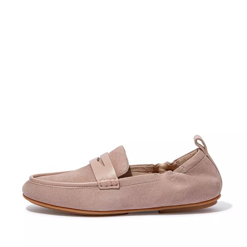 Fitflop ALLEGRO Semsket Skinn Penny Loafers Dame Beige | 283459-C