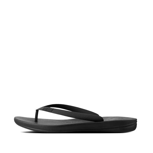 Fitflop IQUSHION Ergonomic Flip Flops Herre Svarte | 653927-M