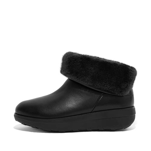 Fitflop MUKLUK SHORTY Vanntette Shearling-Forede Ankelstøvletter Dame Svarte | 173069-C