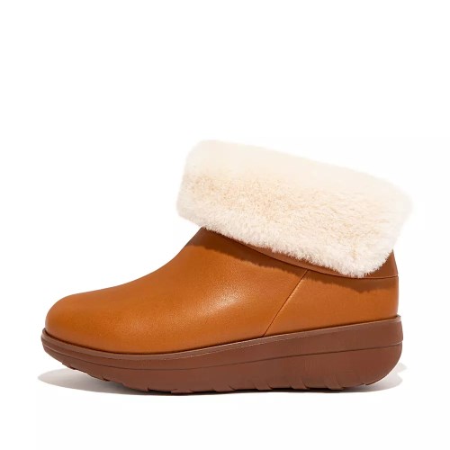 Fitflop MUKLUK SHORTY Vanntette Shearling-Forede Ankelstøvletter Dame Lyse Brune | 652187-B