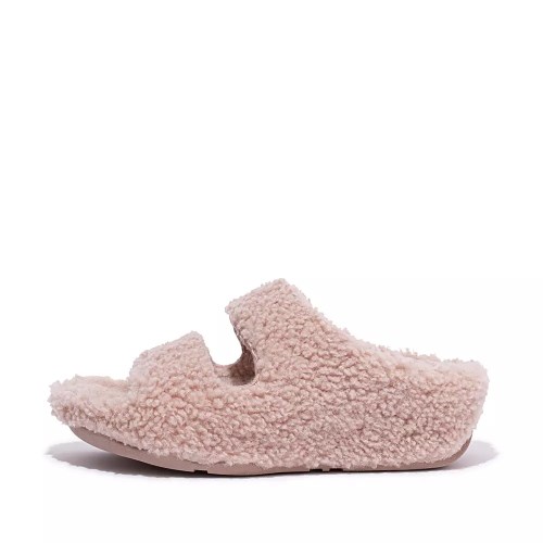 Fitflop SHUV Two-Bar Shearling Badesandaler Dame Rosa | 946758-M