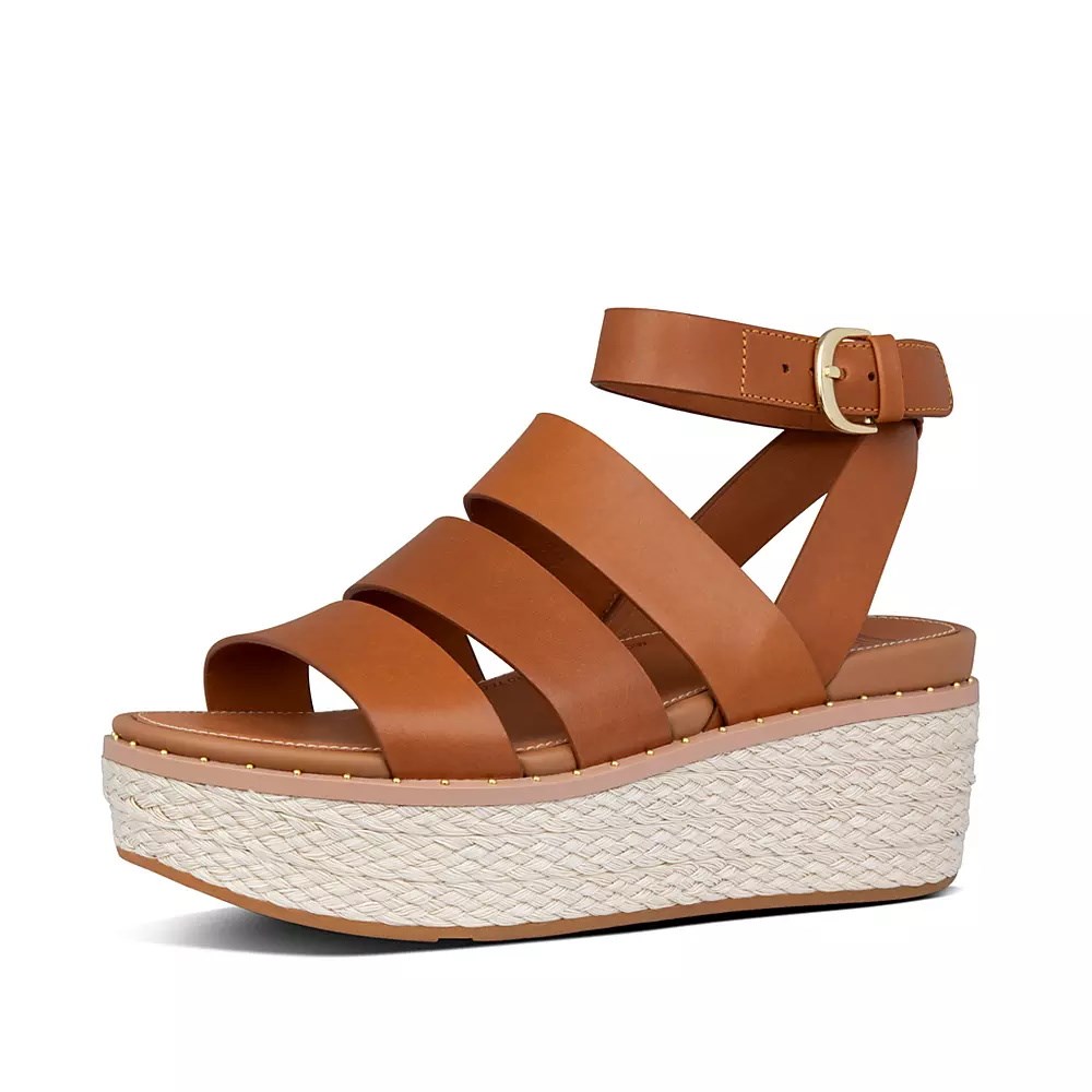 Fitflop ELOISE Espadrille Kilesandaler Dame Brune | 416809-F