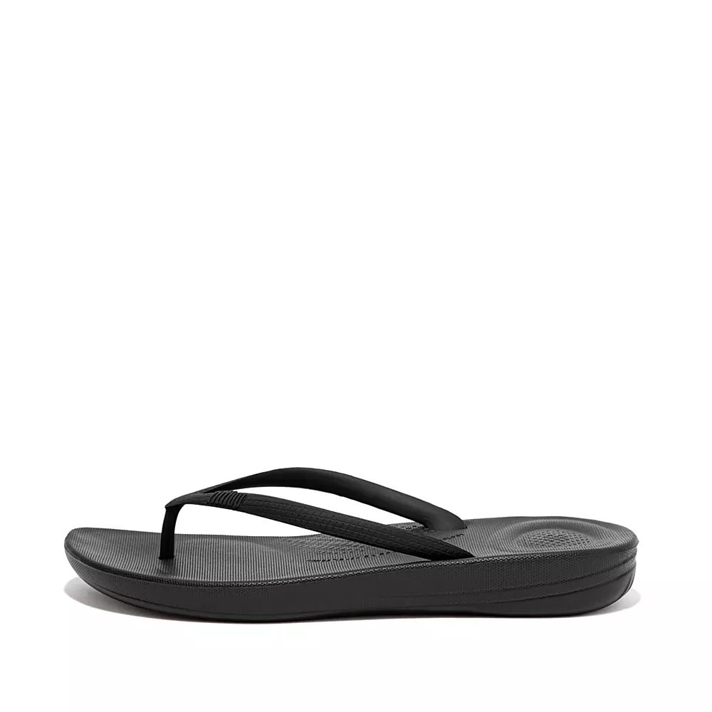 Fitflop IQUSHION Ergonomic Flip Flops Dame Svarte | 169380-O