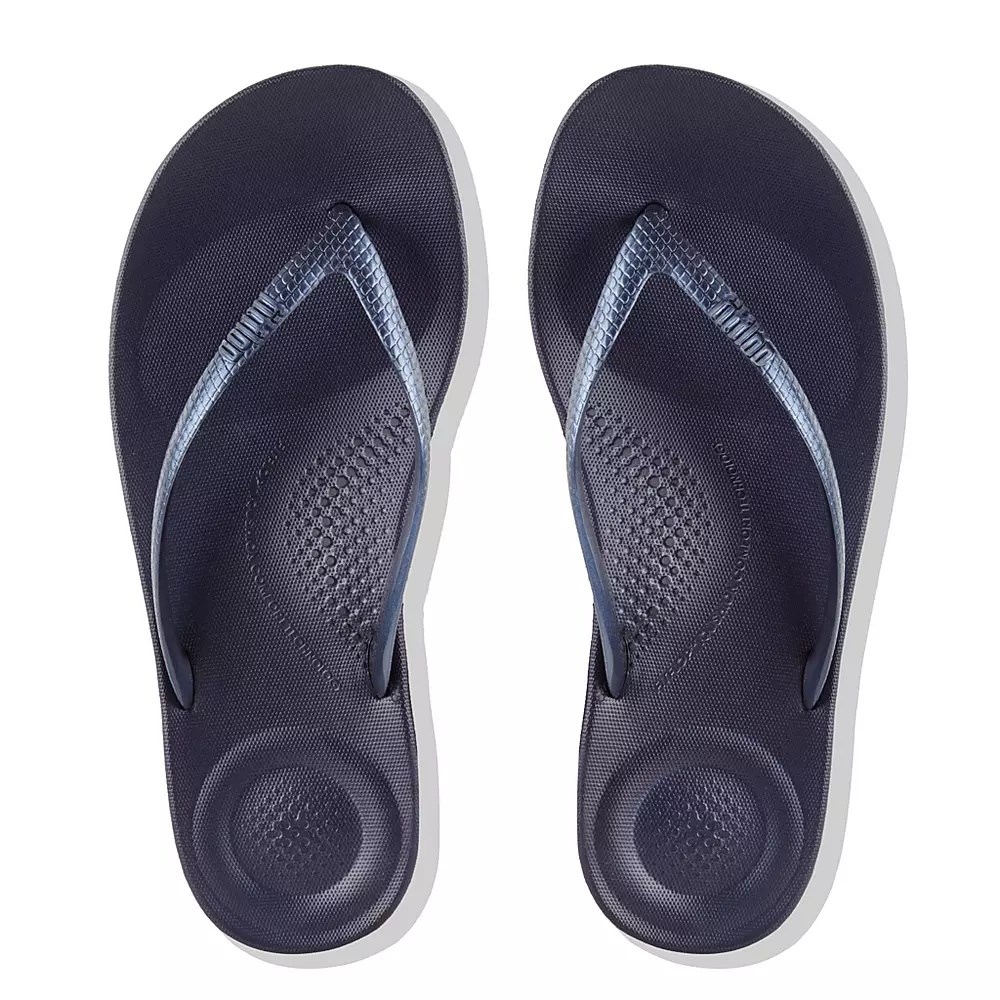 Fitflop IQUSHION Ergonomic Flip Flops Dame Marineblå | 314607-I