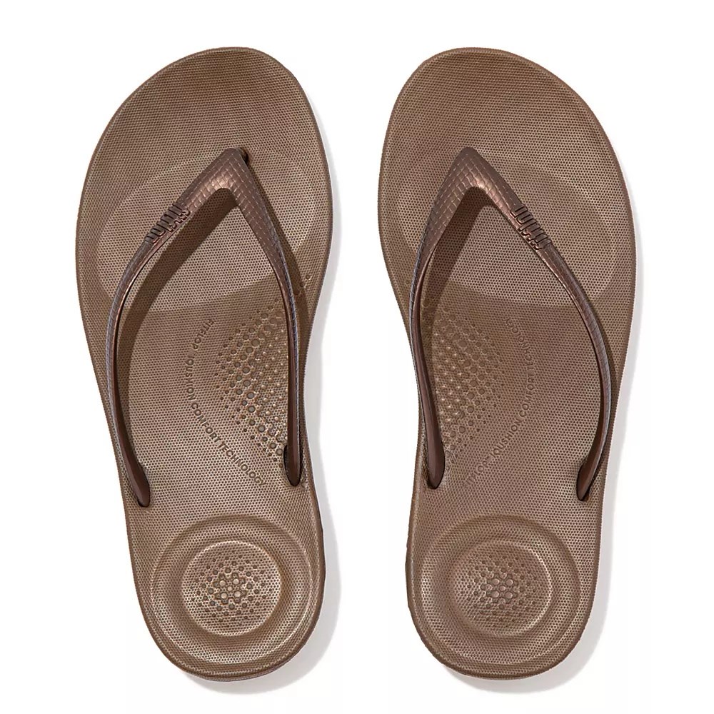 Fitflop IQUSHION Ergonomic Flip Flops Dame Brune | 456219-R