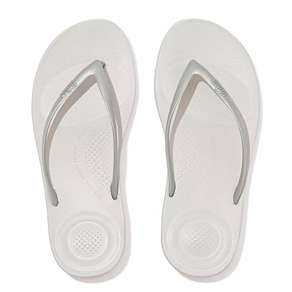 Fitflop IQUSHION Ergonomic Flip Flops Dame Sølv | 518906-J