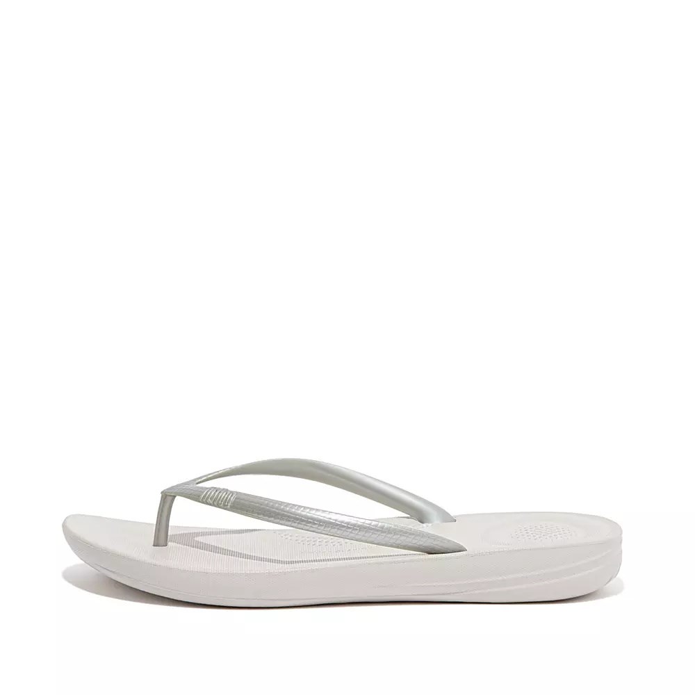 Fitflop IQUSHION Ergonomic Flip Flops Dame Sølv | 518906-J