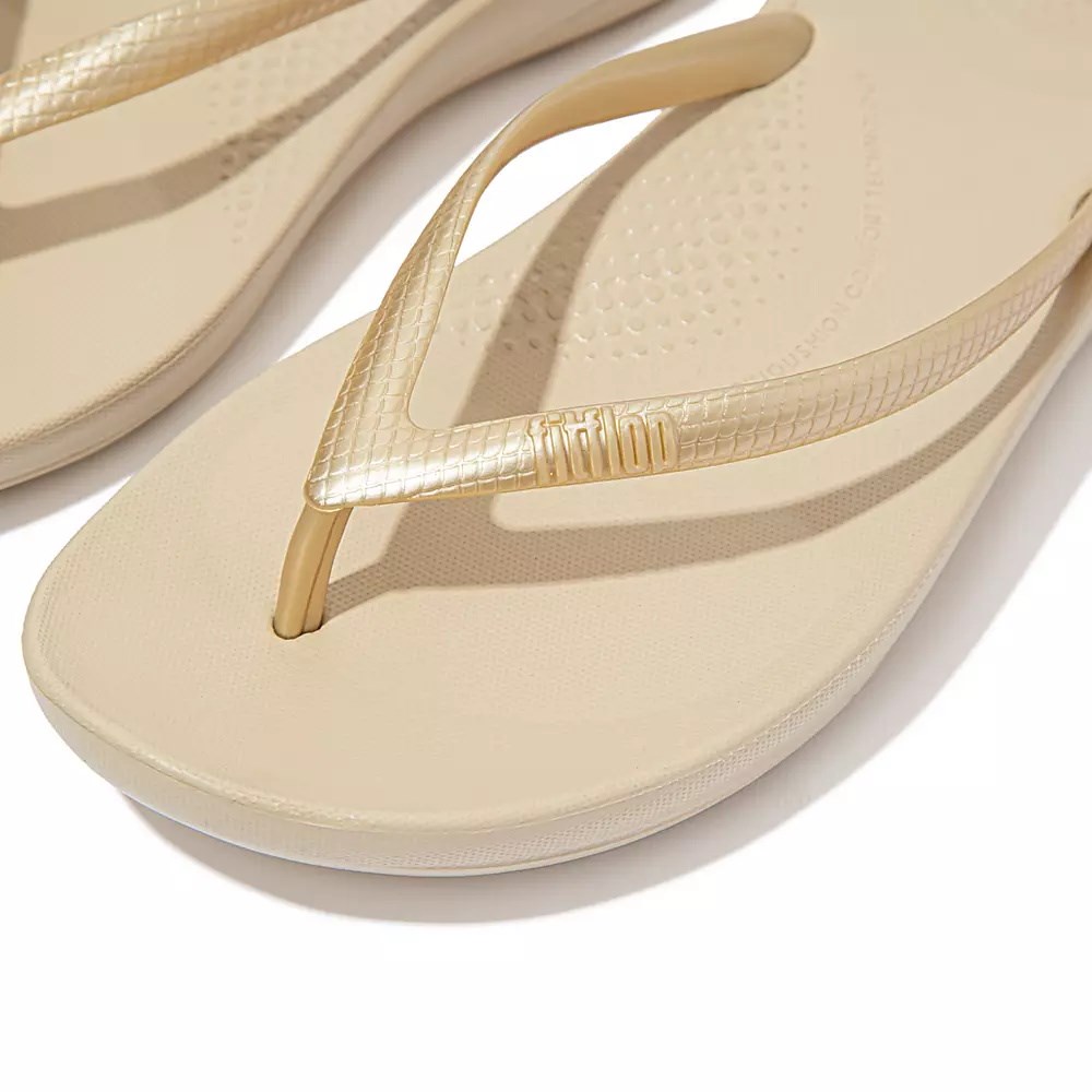 Fitflop IQUSHION Ergonomic Flip Flops Dame Gull | 534179-N