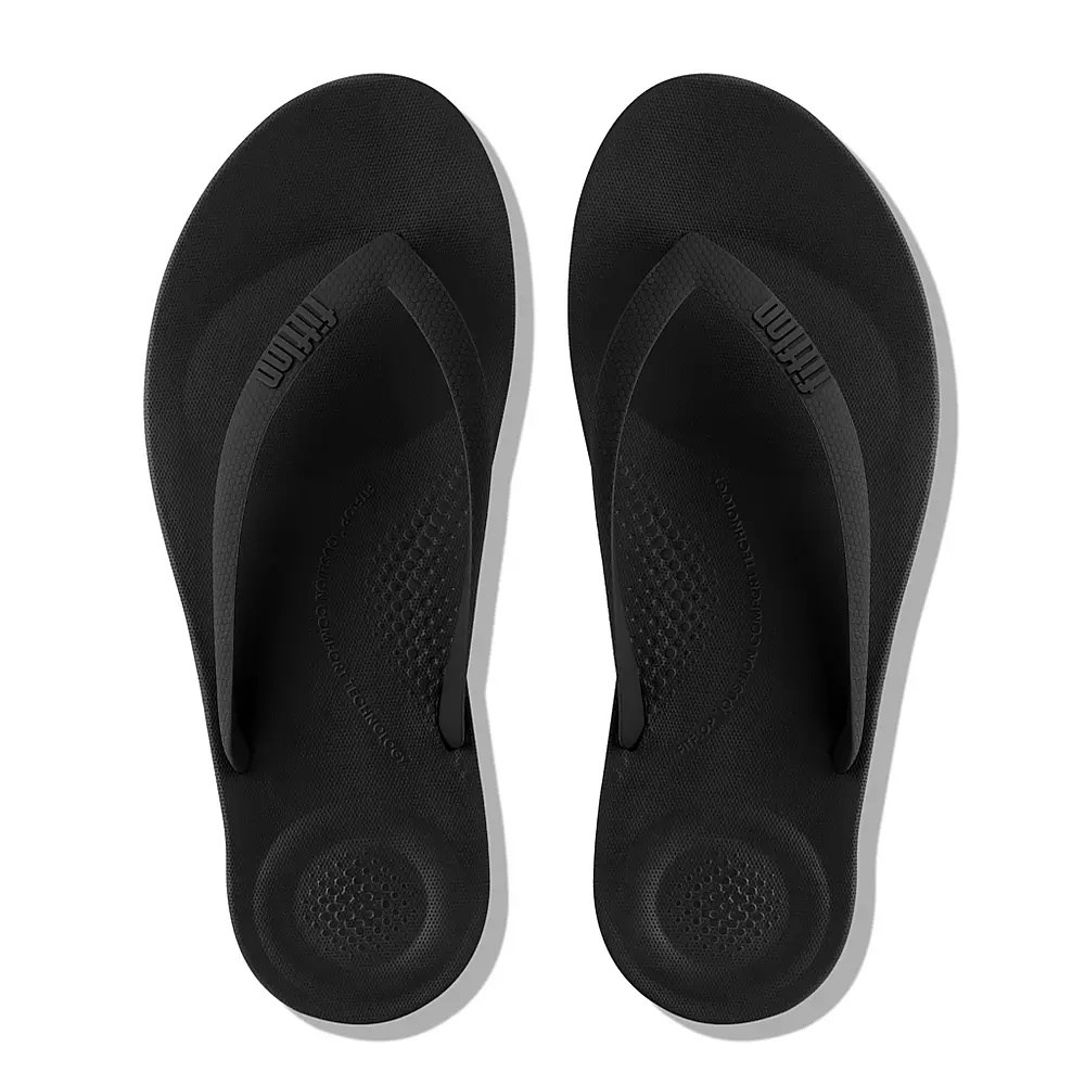 Fitflop IQUSHION Ergonomic Flip Flops Herre Svarte | 653927-M