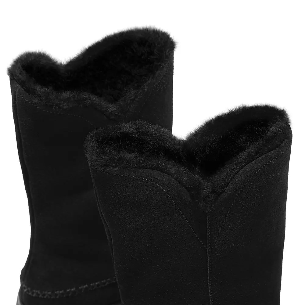 Fitflop MUKLUK Shearling-Forede Semsket Skinn Lærstøvler Dame Svarte | 213950-J