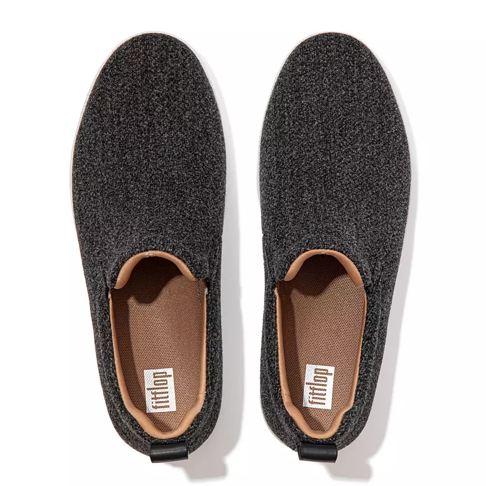 Fitflop RALLY Felt Slip On Joggesko Dame Mørke Grå | 027651-A