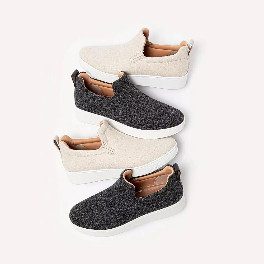 Fitflop RALLY Felt Slip On Joggesko Dame Mørke Grå | 027651-A